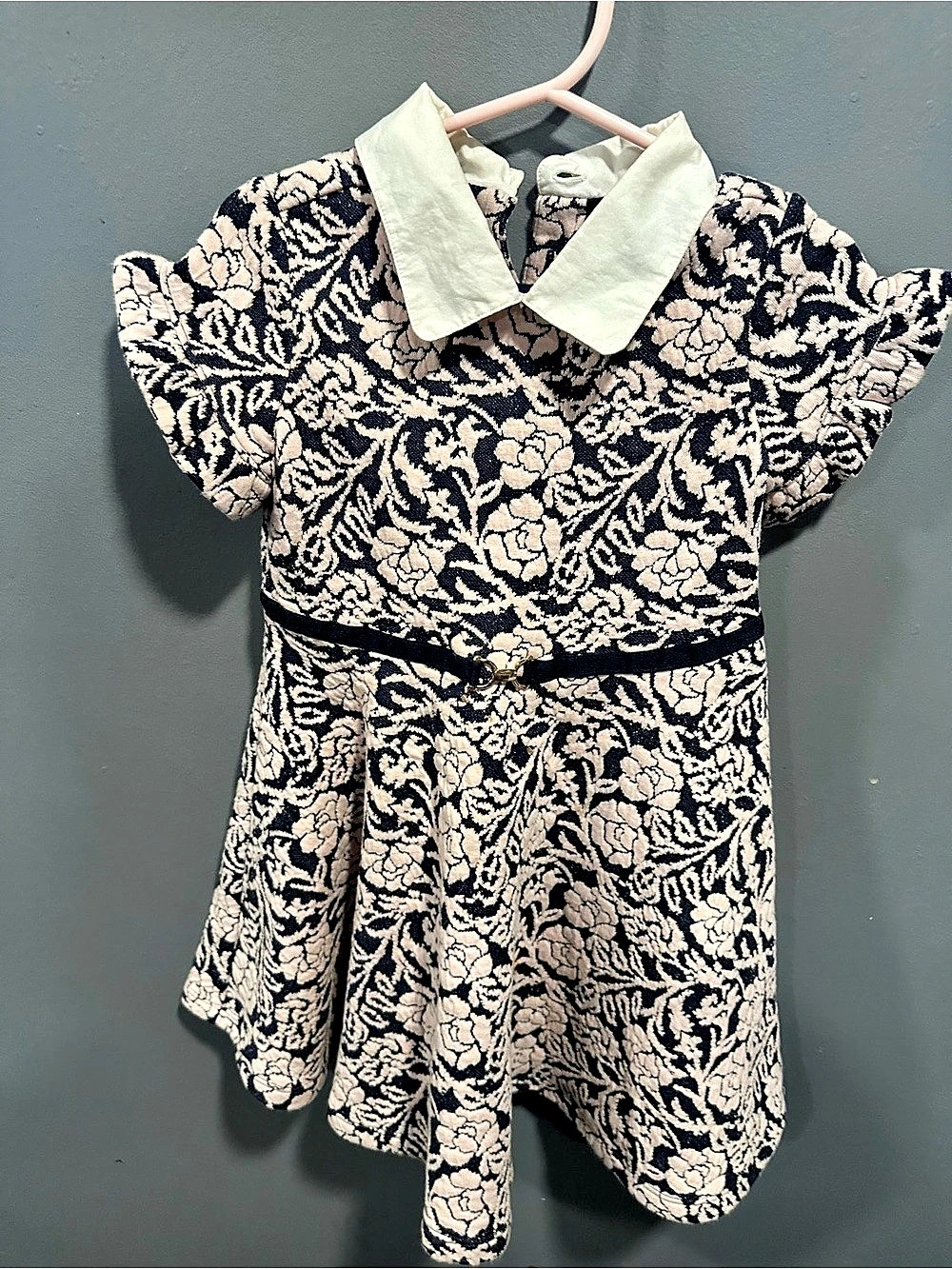 Janie and Jack Floral Collared Dress Size 4 Like New